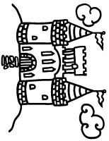 A coloring page of castle